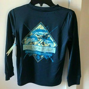OCEAN + COAST Boy XS Long Sleeve Fishing Shirt OFFSHORE OUTFITTERS $26 NEW NWT